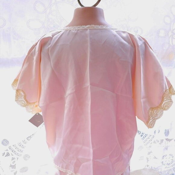 Hidden Fantasies Pink Nightgown & Bedjacket Vintage 80s Peignoir Set Small - Picture 8 of 16